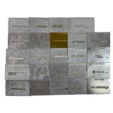 24 Metal Ticket Airline Validation Plates