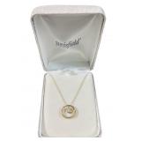 10K Yellow Gold Round Swirl Diamond Ladies
