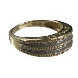 10k Yellow Gold Diamond Mom Wedding Band Ring