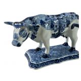 Delft blue and white Ceramic Hand Painted Cow