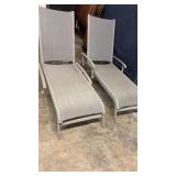 2 Adjustable Back /Arm Rest Outdoor Lounge Chairs