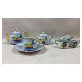 2 sets of antique made in Japan hand painted tea