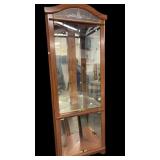 Corner lighted Curio with glass shelves
