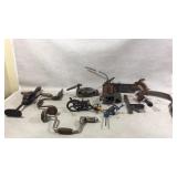 Antique Hand Tools Drill, Hand Saw, Oil Can