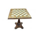 Wooden Base Marble Top Chess Table