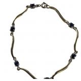 Gold Over Sterling Silver Blue Sapphire Bracelet