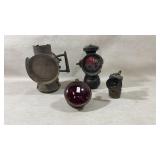 Antique railroad lantern, Dietz Eureka Driving