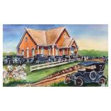 Vintage Watercolor Country Church Unknown Artist