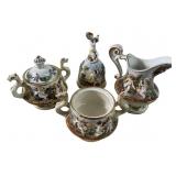 Antique Capodimonte Italy Putti Cherub Bell