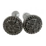 925 Silver Pave Diamond Stud Earrings