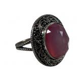 Sajen Sterling Silver Rose Quartz Ring