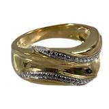 Gold Over Sterling Silver Ladies Diamond Ring