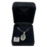 Sterling silver Ladies Blue Topaz Necklace
