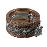 Ladies Triple Band Sterling Silver CZ Ring