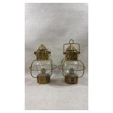 Set of 2 WEDGE Brass Nautical Ship Oil Onion