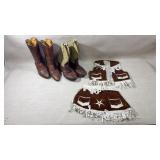 2 pairs of leathers kids boots, kids-dolls