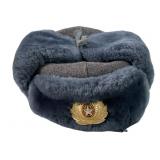 Vintage Soviet Police Military Fur hat Size 58