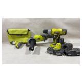 Ryobi grinder and drill with 3 batterys