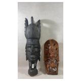 Vtg Hand Carved Wood  Bakunawa Dragon Mask T
