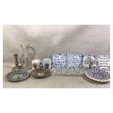 Candle Holder,Vtg Vase, Mugs, Juice Pitcher