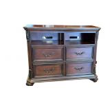 4 Drawer Media Chest Modern Wooden Bedroom