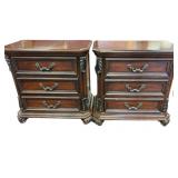 2 Modern Wooden Night Stands 3 Drawers Each