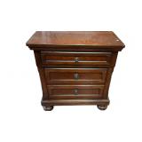 Wooden Night Stand 2 Drawer Modern Dark Wood