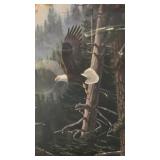 Framed Eagle Beyond the Forest Print Derk Hansen