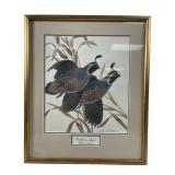 Framed John Ruthven pheasant artist signed print