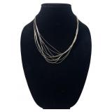 Multi Strand Liquid Silver Necklace