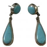 Sterling Silver Turquoise Tear Drop Earrings