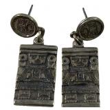 TAXCO MEX 925 SILVER AZTEC EARRINGS