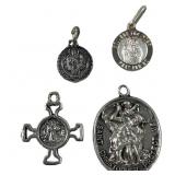 4 Sterling Silver Religious Pendants