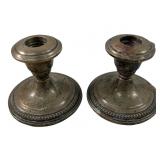 Pair Of W.M Rodgerï¿½s Weighted Sterling Candle