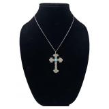 Navajo Sterling Silver & Turquoise Cross Necklace