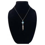 Carol Wylie Navajo Sterling Feather Necklace