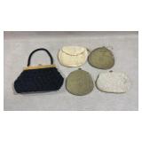 Beautiful beaded vintage evening bag satin lined