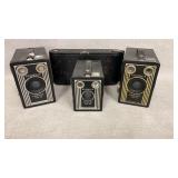 3 Antique KODAK Folding and BROWNIE Cameras