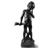 Auguste Moreau, "Charmeur" Bronze Sculpture