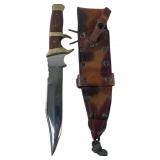 Vintage Custom Bowie Knife With Leather Sheath