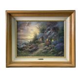 Signed Thomas KinKade " Seaside Hideaway" Canvas