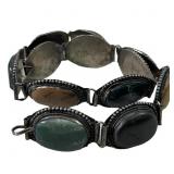 Large Polished Agate Nickel Silver Belt