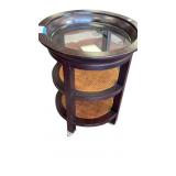 Rolling 3 Shelf Side /Beverage Table Round (top