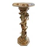 45 inch Signed pedestal Sculpted Wildlife Birds