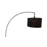 Arched Metal Floor Lamp with Perforated Drum Shade