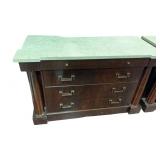 Marble Top BAKERS FURNITURE Dresser w Brass