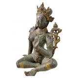 Antique Bronze White Tara Ritual Statue from Nepal
