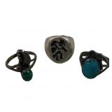 (3) Sterling Silver Native American Rings