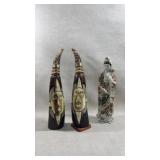 Japanese satsuma porcelain figure, Pair of