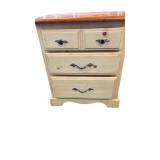 3 Drawer Pine Wood Nightstand